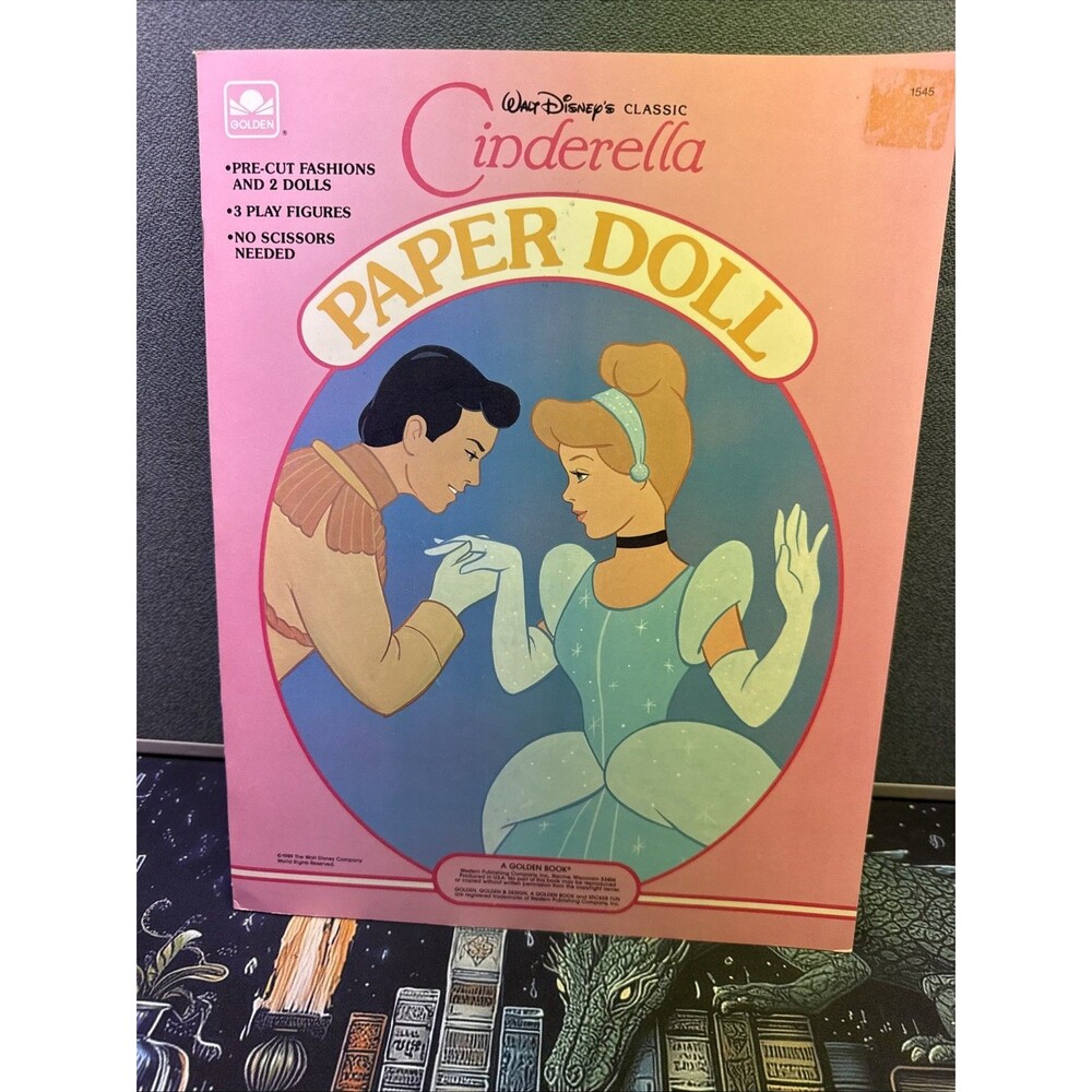 Vintage 1989 Golden Books Disney's Classic Cinderella Paper Doll Book UNCUT NEW